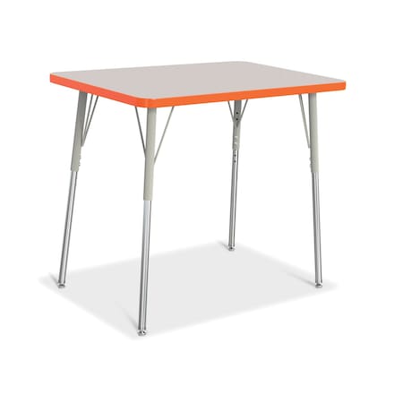 Jonti-Craft Berries Rectangle Activity Table, 24 in. x 36 in., A-height, Freckled Gray/Orange/Gray 6478JCA114